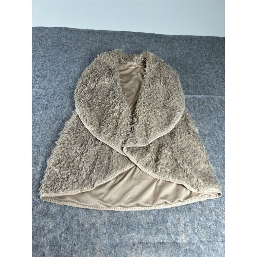 Altar'd State Womens Brown Open‎ Front Faux Fur Sleeveless Vest Size Small